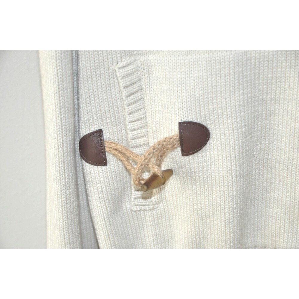 Born Fly Cardigan Sweater Shawl Collar Button Front Mens Small Cotton Elbows NWT - Picture 5 of 6